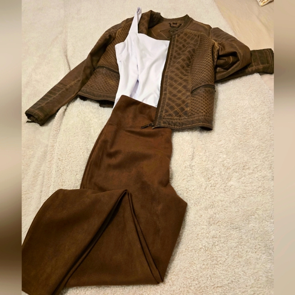 Chinese Laundry brown textured jeggings